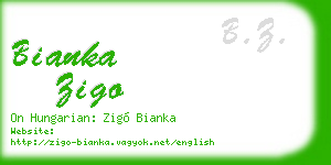 bianka zigo business card