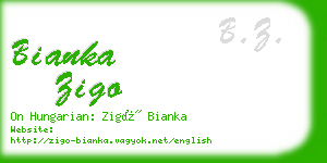 bianka zigo business card